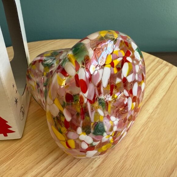 Handmade Zorza Polish Handblown Glass Bell Ornament Colorful Confetti Design NIB - Picture 3 of 13